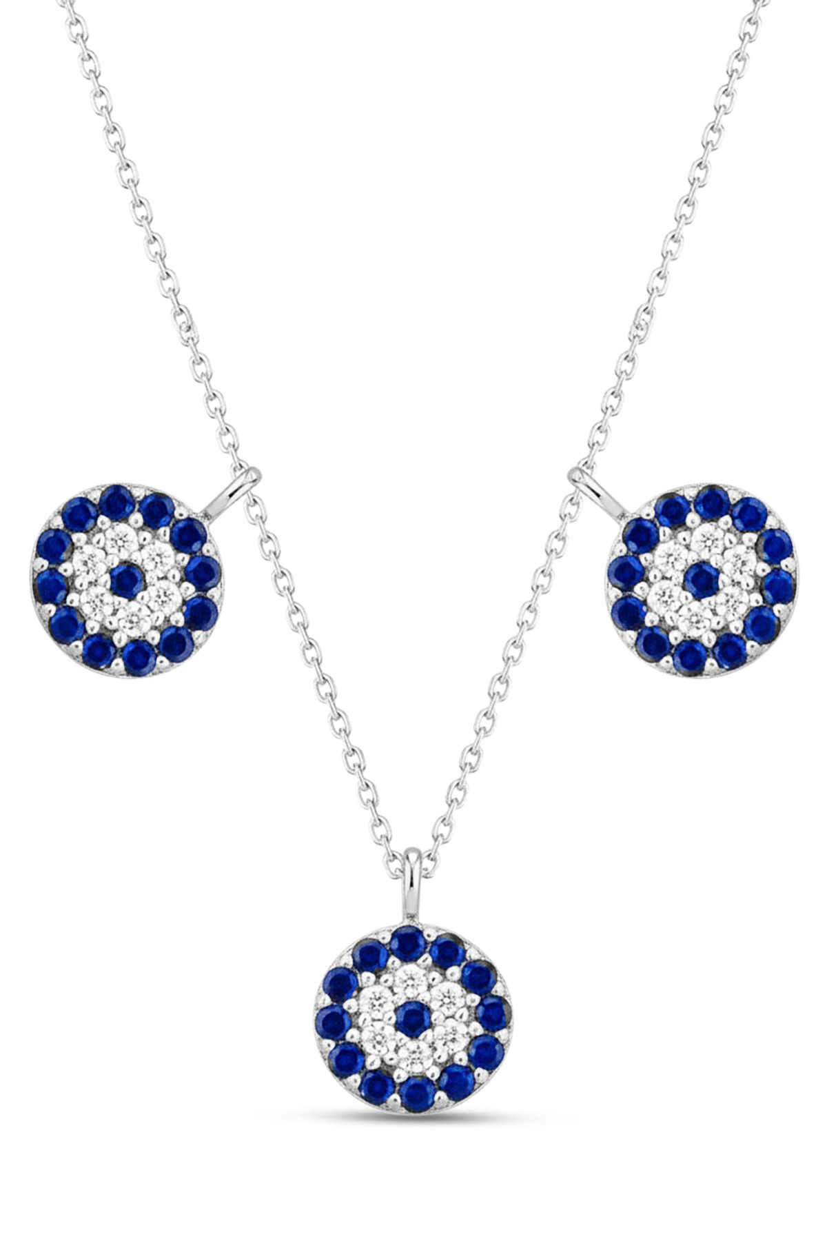 Triple Evil Eye Necklace | 925 Sterling Silver Necklace