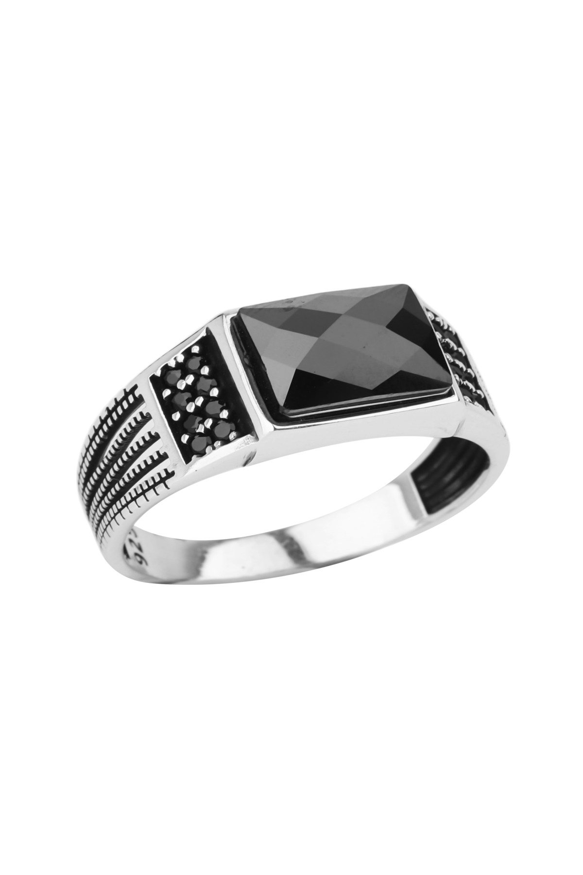 Prism Matrix & Tiered Shimmer | Zirconia 925 Sterling Silver Men's Ring