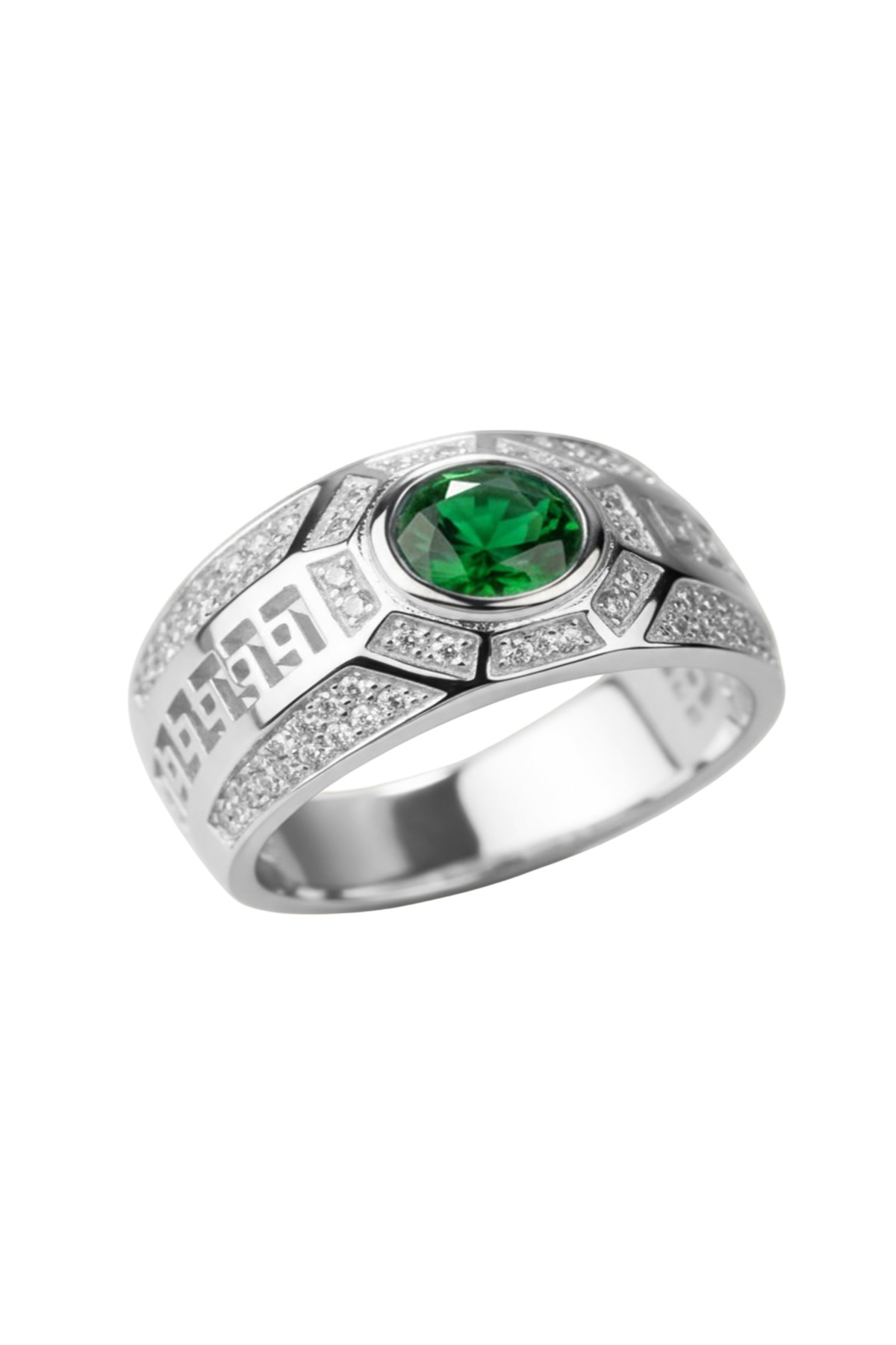 Imperial Mosaic & Labyrinth Path | Zirconia 925 Sterling Silver Men's Ring