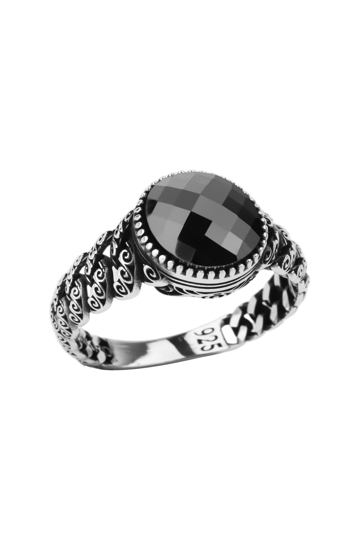 Braided Link Detailed Side | 925 Sterling Silver Men's Ring