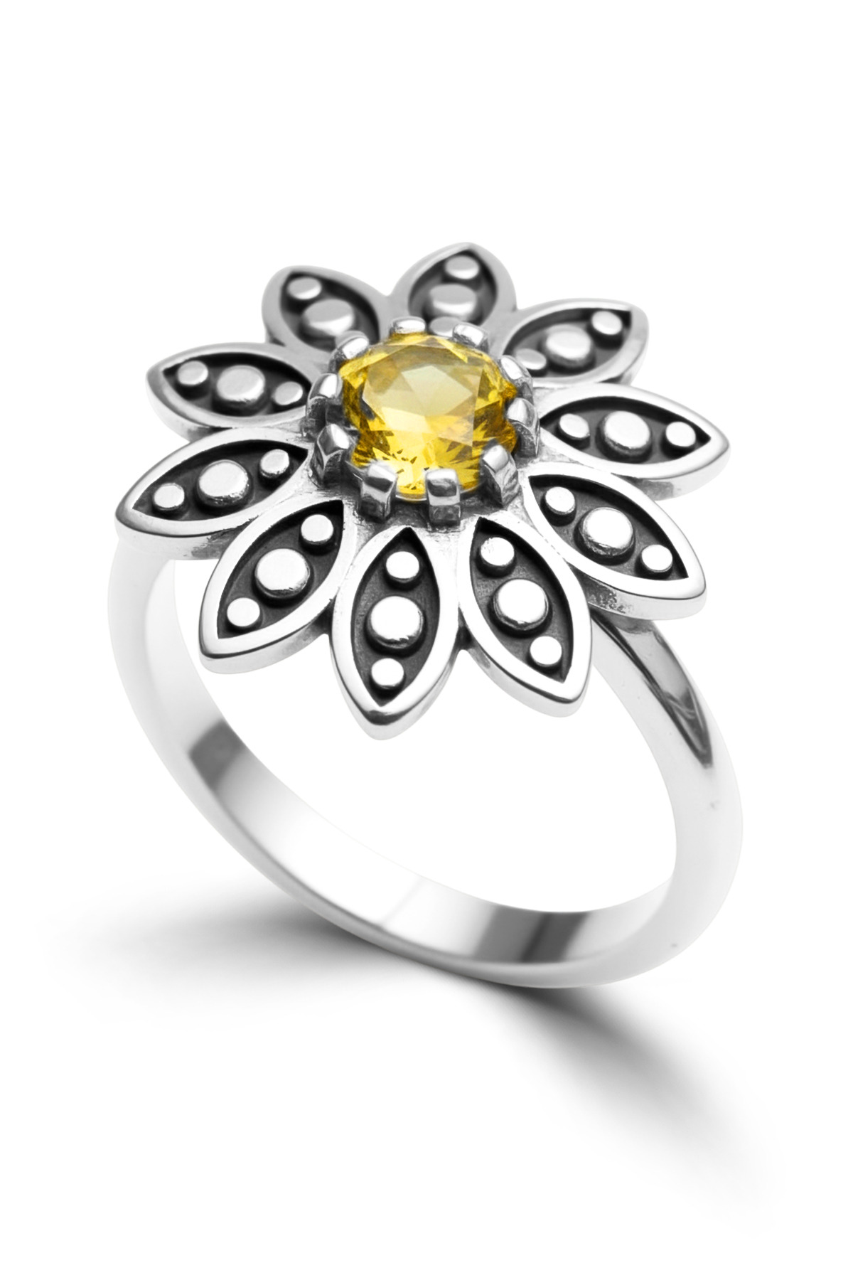 Floral Spirit | Vintage Inspired Sunflower Design Statement 925 Sterling Silver Ring