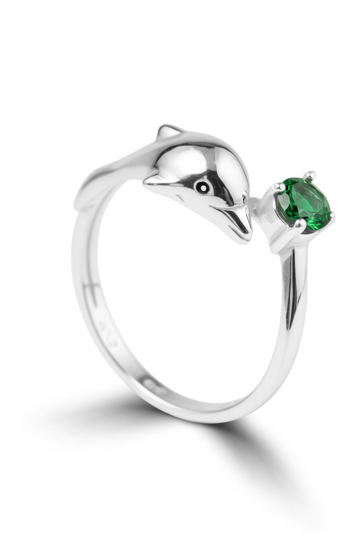 Dolphin Grace | Cute Dolphin Motif Open-Band Adjustable 925 Sterling Silver Ring