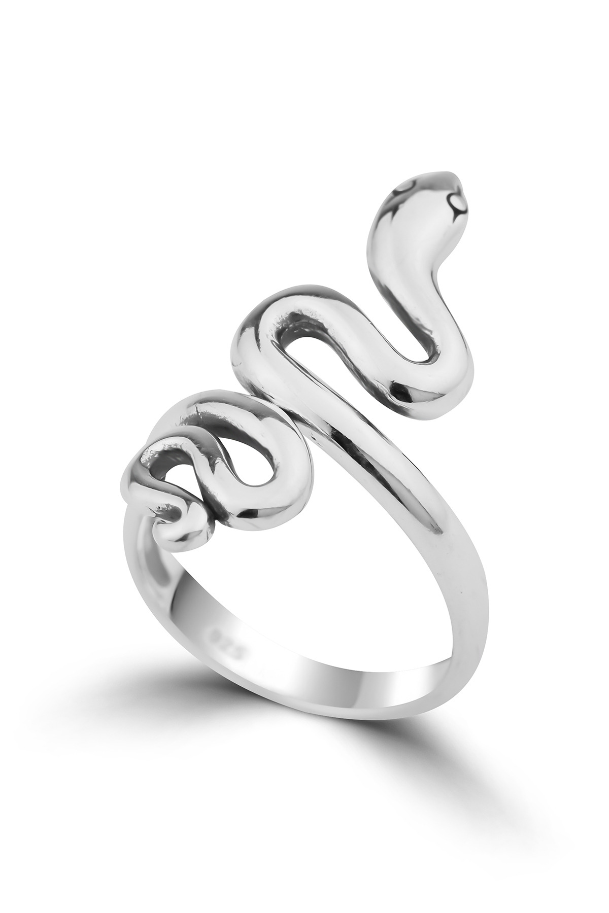 Serpent Curve | Fluid Snake Motif Minimalist 925 Sterling Silver Ring